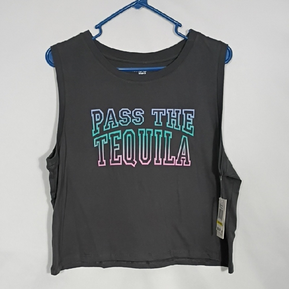 NWT Kensie Black Oyster Pass The Tequila Muscle Tank Women's Size Medium